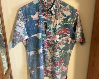 Vintage "Reyn Spooner" Men's Large Pullover Aloha Shirt - Hawaiian Traditionals/Commemorative Classics - 1989 to 2000