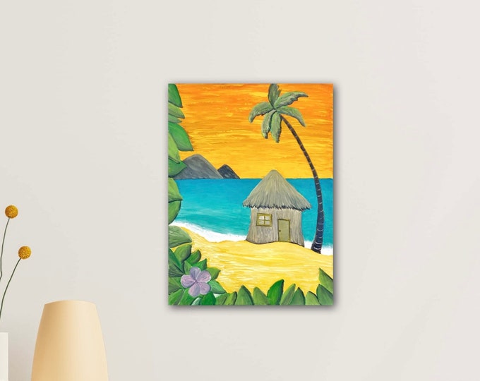 Beach Painting 3 - limited series Maui art original acrylic painting on 16x12” cotton stretched canvas