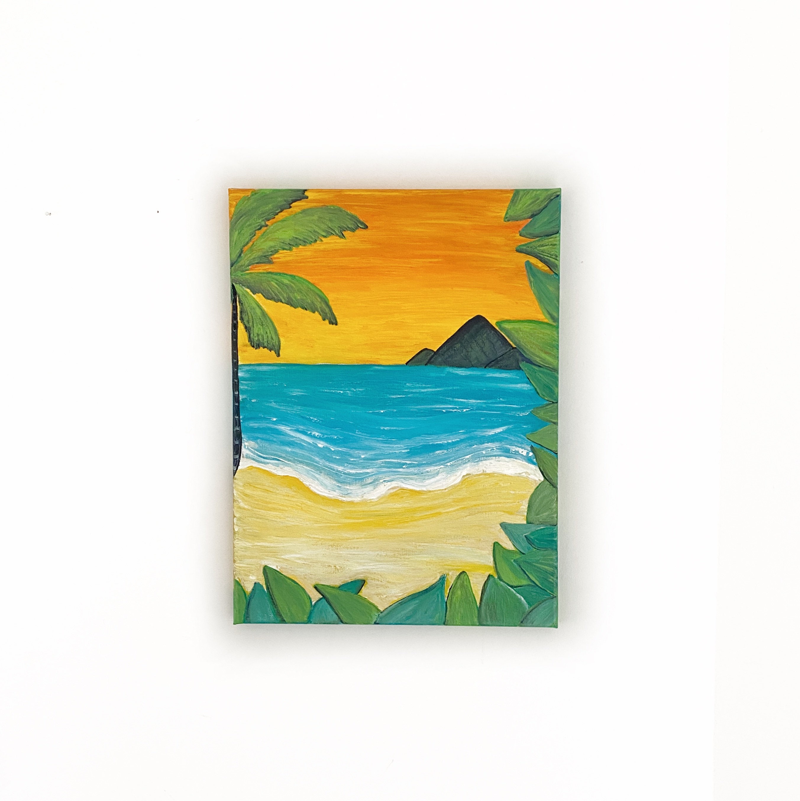 DIY Canvas Art Kit for Adults Beginner 11x14 inch-Colorful, Acrylic Paint,  Margarita On The Beach