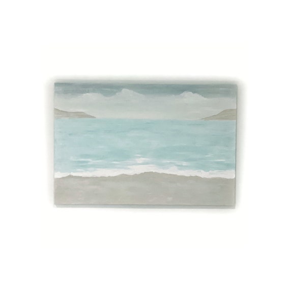 Sale coastal scene sunset Calm Seas canvas oceans Acrylics One off gesso board Original Fine Art