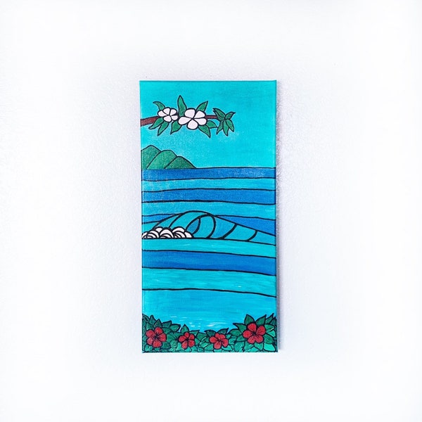 Ocean Painting - Maui original painting on canvas - Sea Art - Surf Art - Maui Coast - Seaside Cottage Cliff's Edge Scenic acrylic painting