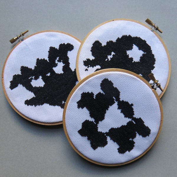 Rorschach Inkblots #1, #2 & #3- Cross Stitch Pattern PDFs