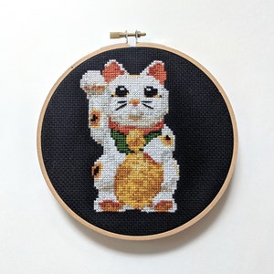 Maneki-Neko , Lucky Cat - Cross Stitch Pattern PDF