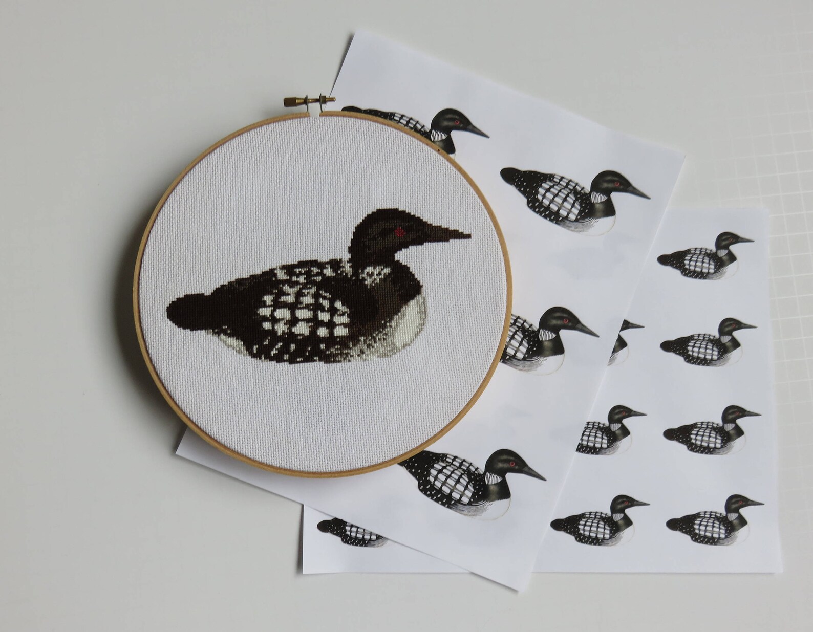 Portrait of a Loon Cross Stitch Pattern PDF Etsy