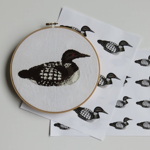 Loon Pattern Paper Portrait of a Loon - Cross Stitch Pattern PDF - Etsy