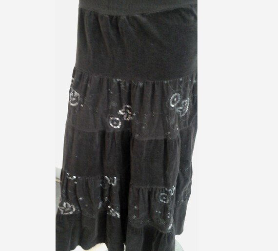 90's vintage skirt flowerpower heavy ribcord velv