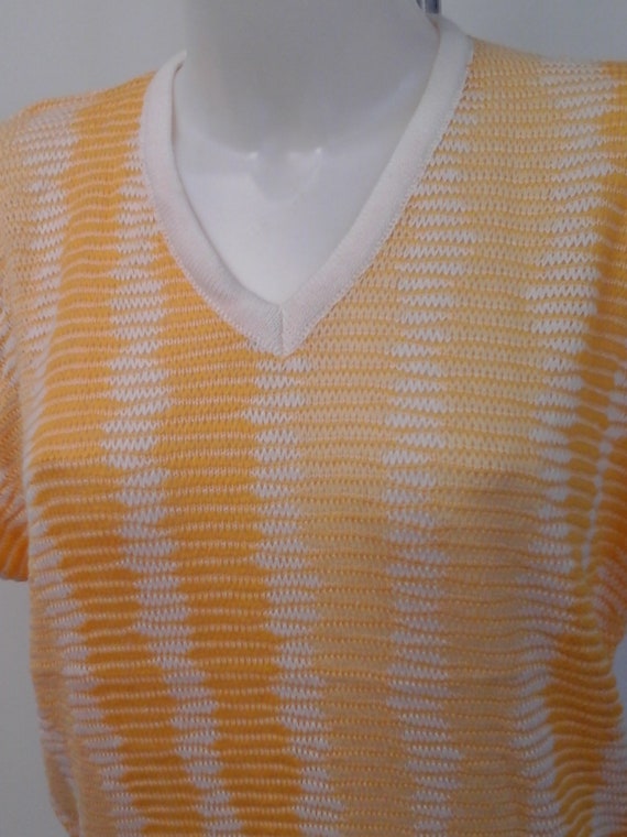70's vintage jumper sweater yellow summer clothin… - image 3