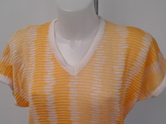 70's vintage jumper sweater yellow summer clothin… - image 1