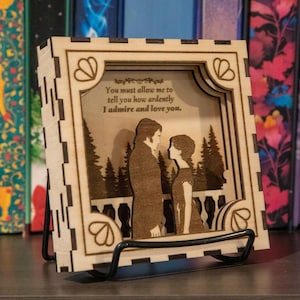 3D Wood Shadow Box: Pride and Prejudice - Jane Austen Scene