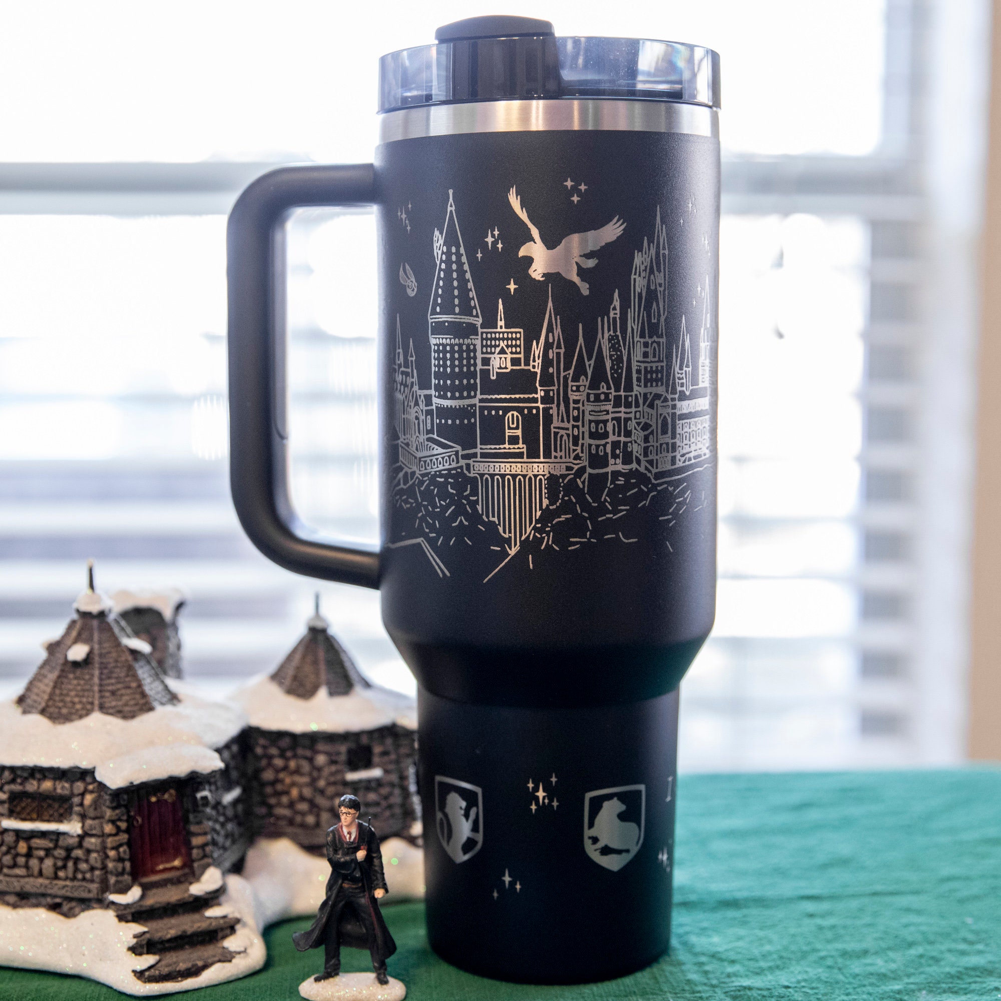 Harry Potter Stanley Tumbler Hp Witch Wizard Muggles Hogwarts Magic Wands  Owls Patterns Stainless Steel 40Oz Travel Cups With Handle 40 Oz - Laughinks