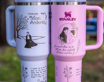Pride and Prejudice Engraved Tumbler, Jane Austen Book Lover Gift