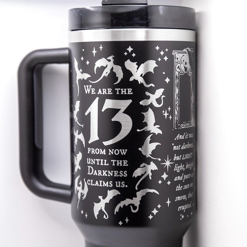 a travel mug with a design on it