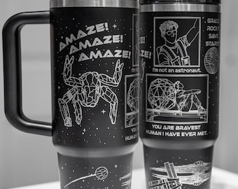 Amaze! Hail Mary Inspired Sci-Fi Engraved Cup | Space Adventure Tumbler