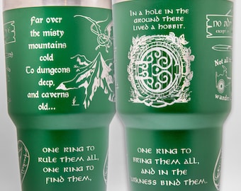 Misty Mountain Laser-Engraved Tumbler: Fantasy Bookish Gift