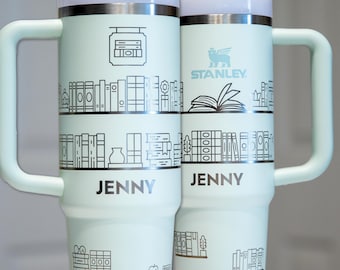 Personalized Bookshelves Laser Engraved Tumbler