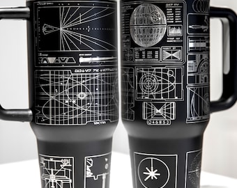 Imperial Death Station Plans: Laser-Engraved Sci-Fi Gift
