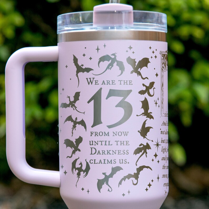 a white coffee mug with a design on it