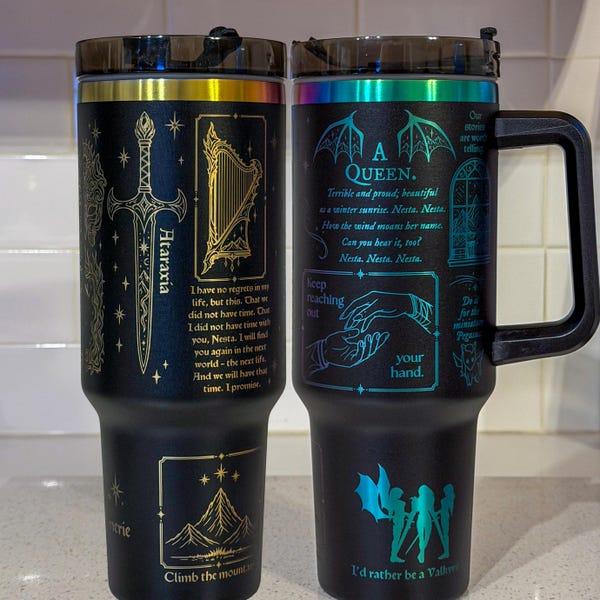 Fae Nesta Laser-Engraved Stanley Tumbler – Romantasy Book Design
