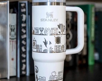 Laser-Engraved Fantasy Bookshelves Stanley Tumbler: Literary Gift