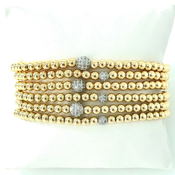 Gold Bead Bracelet Etsy