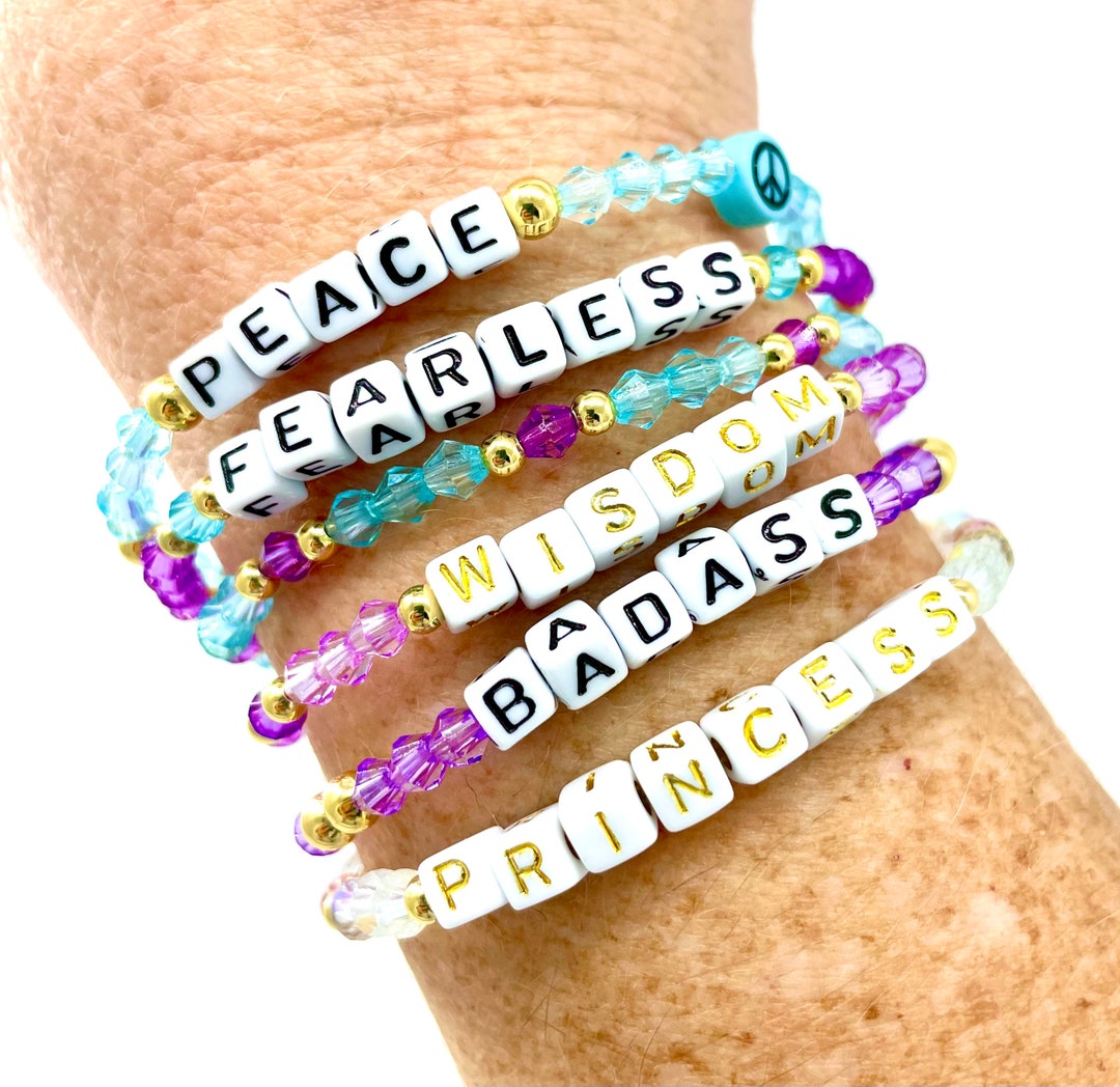 Custom Word Bracelet Name Bracelet Personalized Name Etsy