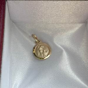 14 Kt Tiny Medal Guardian Angel/14kt solid gold/Medalla Angel de laguardia 14kt solid gold/religios medal14kt/CatholicJewelry/hand make