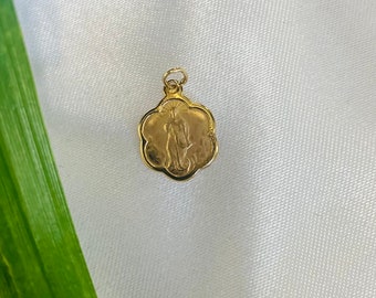 Pendentif Ancien – Médaille Plaqué Or – Breloque Art Déco – Thème Cheval
