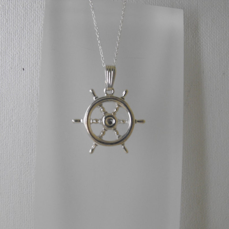 925 sterling silver / helm boat pendant /925 sterling Etsy