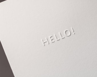 HELLO! Blind Emboss Cards - Pack of 6