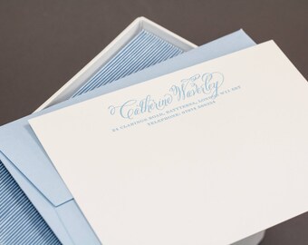Waverley Calligraphy Personalised Letterpress Correspondence Cards