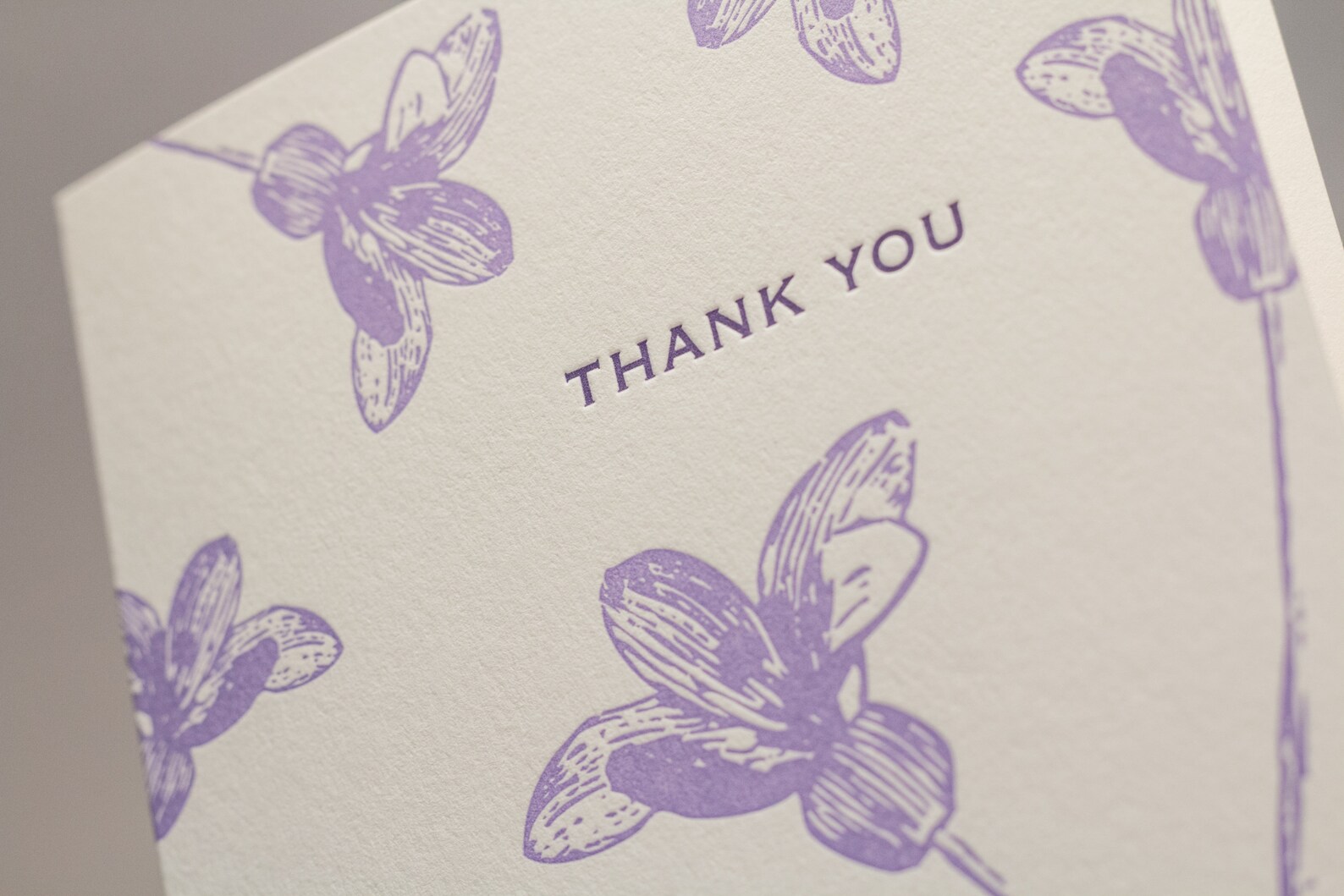 Lilac Flowers Letterpress Thank You Cards Gift Set Set of 12 Etsy UK