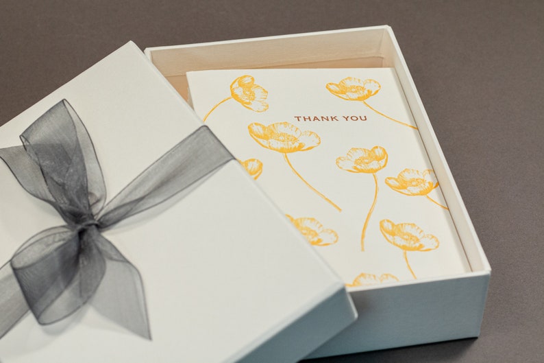 Buttercup Letterpress Thank You Cards Gift Set / 12 Thank Etsy