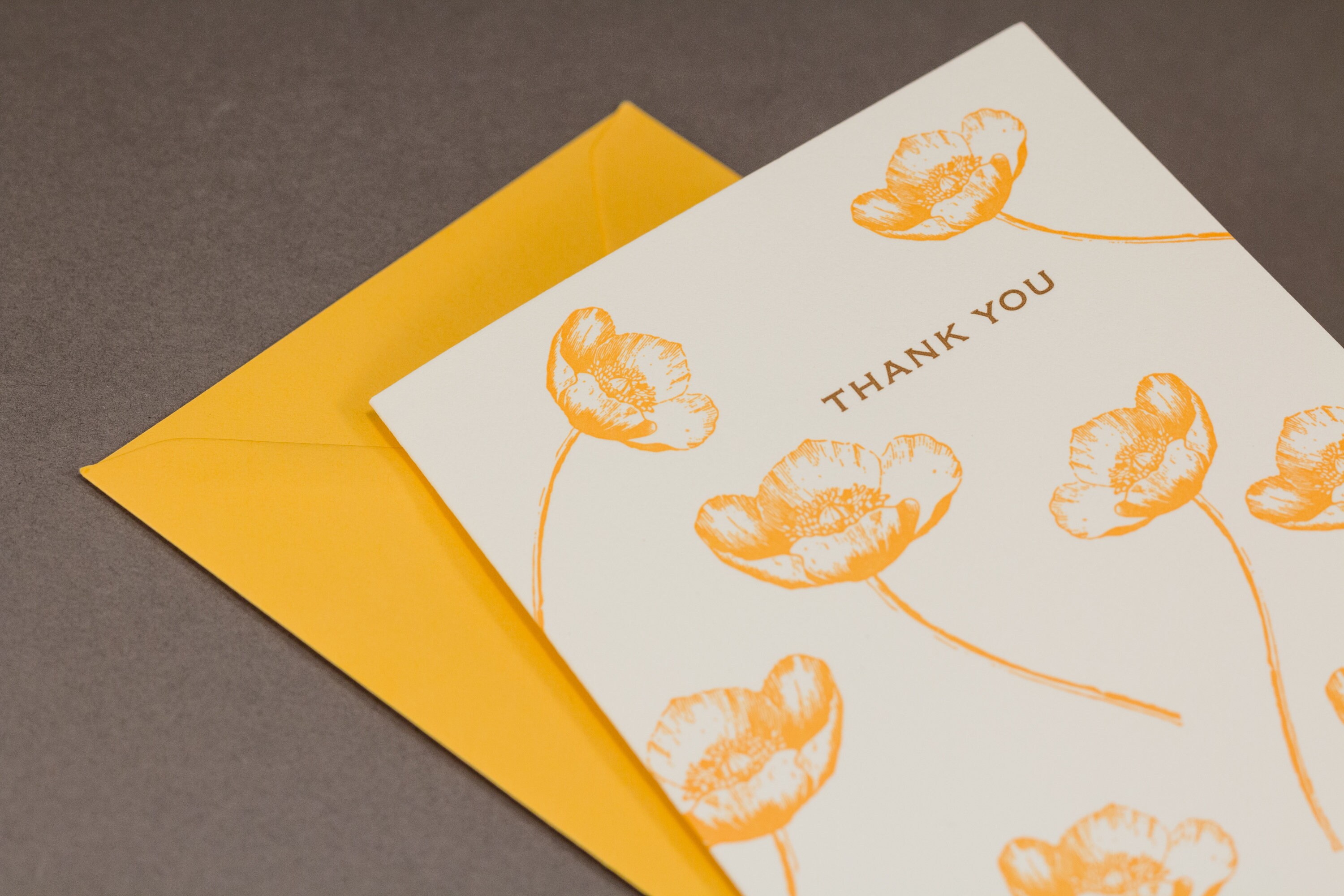 Buttercup Letterpress Thank You Cards - Set of 6 / Thank You Note Cards ...