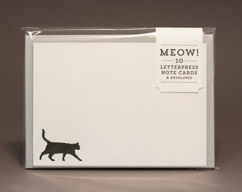 Cat Letterpress Note Cards