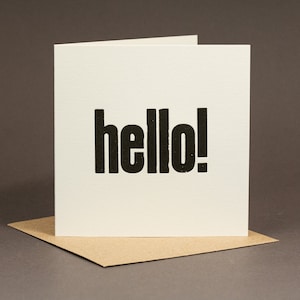 Hallo! Buchdruck-Grußkarten / Antikes Holz / 6er-Pack