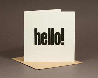Hello! Letterpress Greeting Cards / Antique Wood Type / Pack of 6
