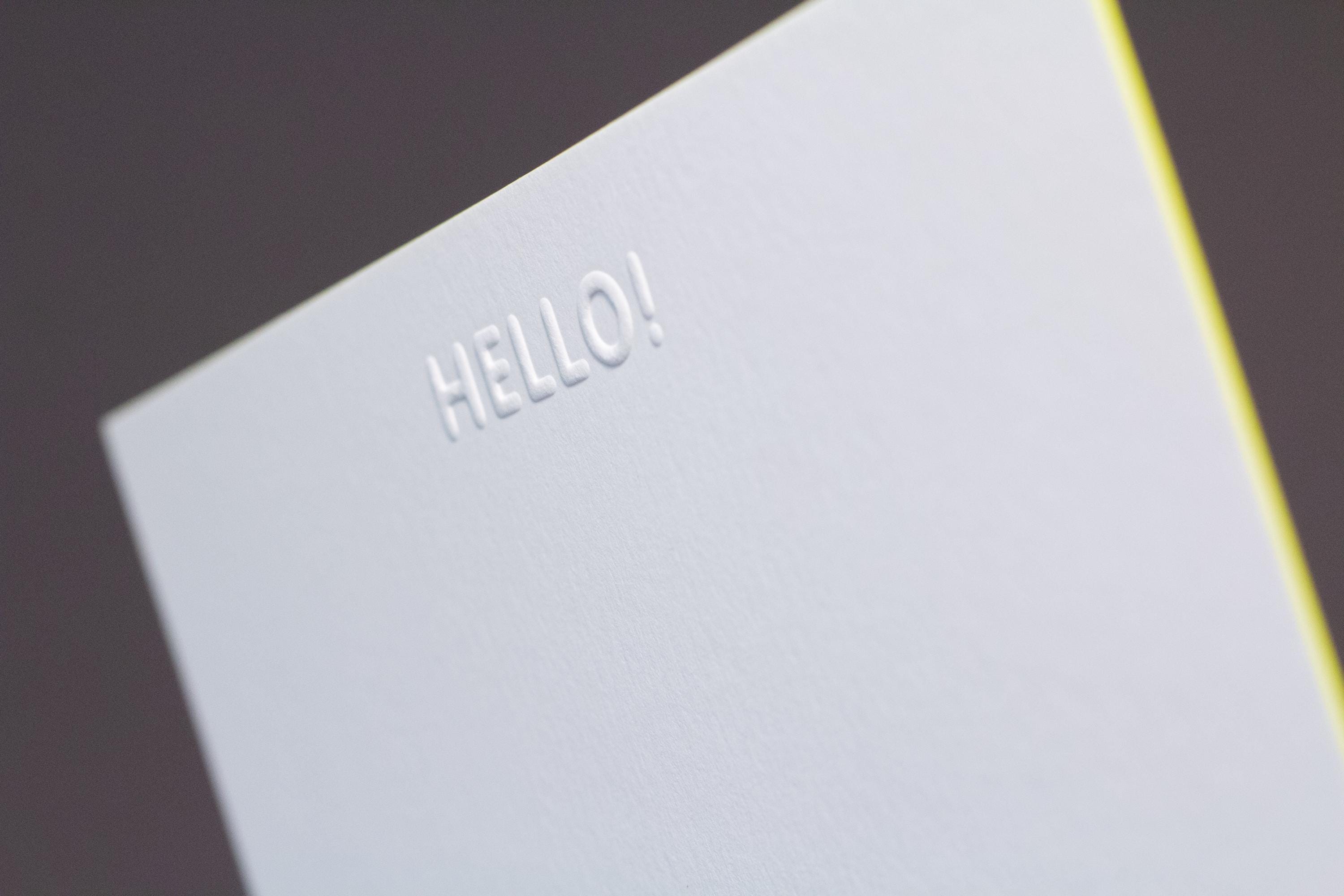 Edge Painted Embossed Hello! Note Cards - Set of 10 - Etsy
