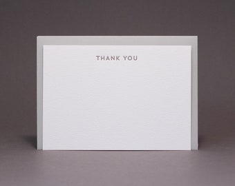 Cartes de remerciements et enveloppes typographiques - Lot de 10