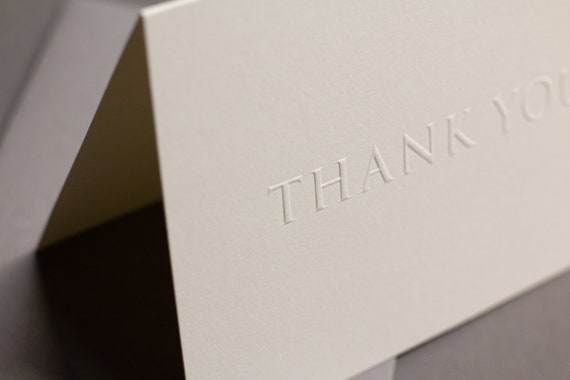 Embossed Thank You Cards Set of 6 - Etsy