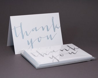 Silver Foil Calligraphy Thank You Cards