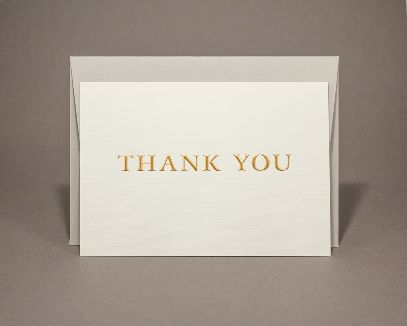 Embossed Gold Hot Foil Thank You Cards / Box Set / Gold Etsy