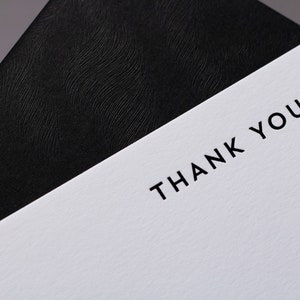 Cartes de remerciement à chaud recto verso noir et blanc / paquet de 10