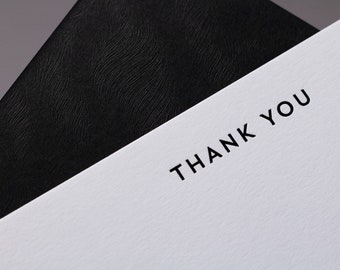 Black & White Duplexed Hot Foil Thank You Cards / Pack of 10