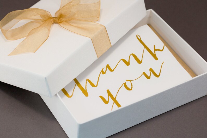 Gold Hot Foil Thank You Cards Gift Set Etsy UK