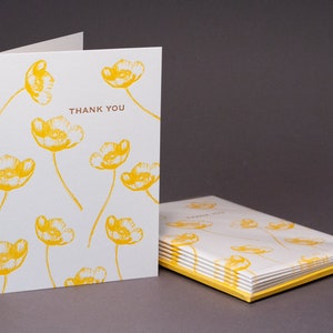 Buttercup Letterpress Dankeskarten - 6er-Set / Dankeskarte
