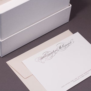 Flourish personalisierte Letterpress-Korrespondenzkarten