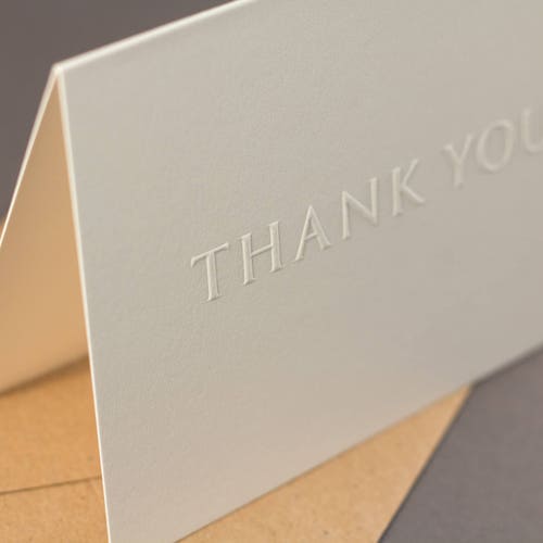 Letterpress Thank You Card Plain Thanks Black Boxed Set of 6 Etsy