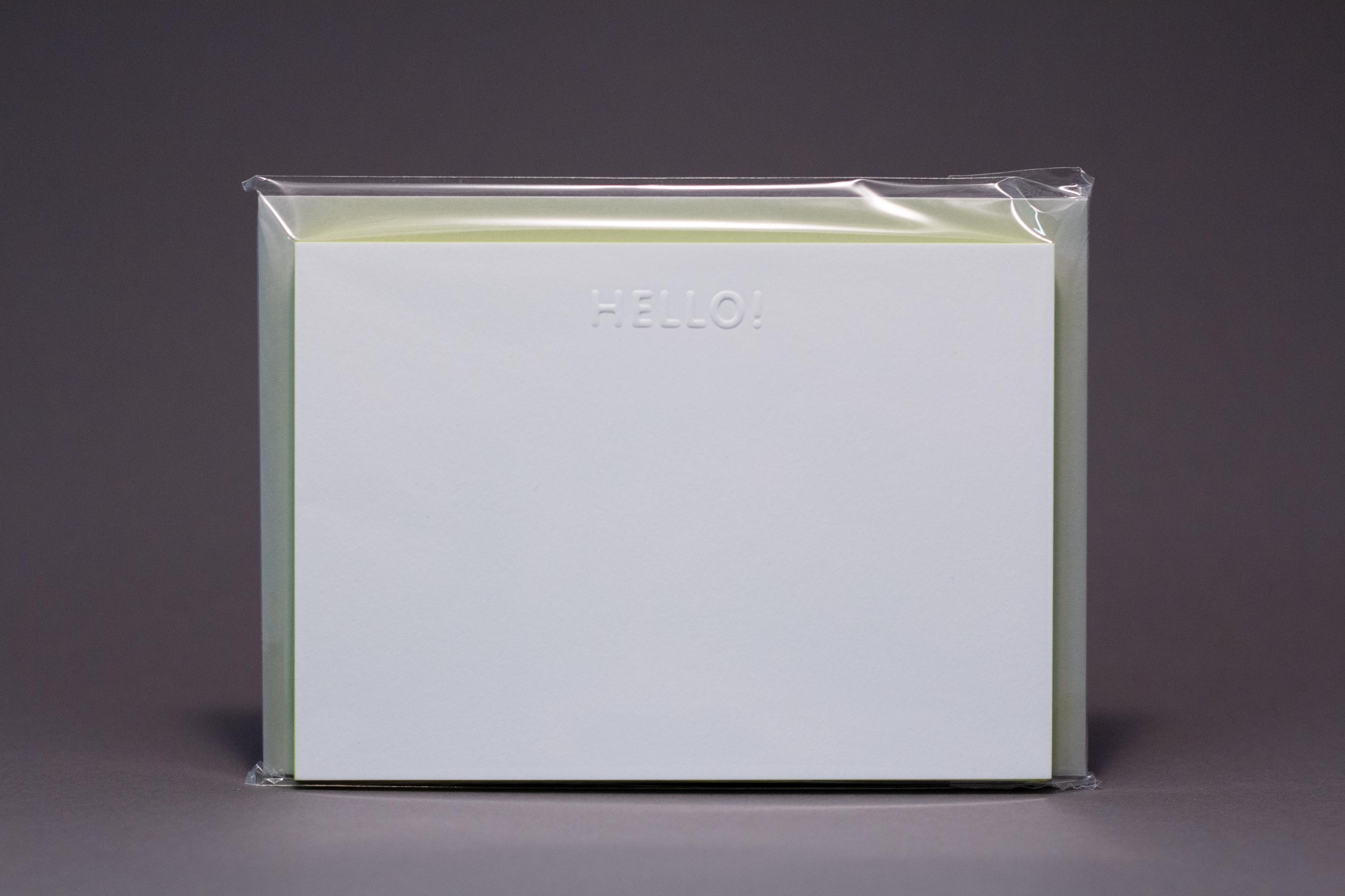Edge Painted Embossed Hello! Note Cards - Set of 10 - Etsy
