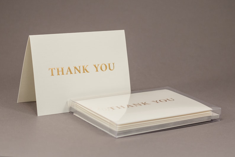 Embossed Gold Hot Foil Thank You Cards / Box Set / Gold Etsy