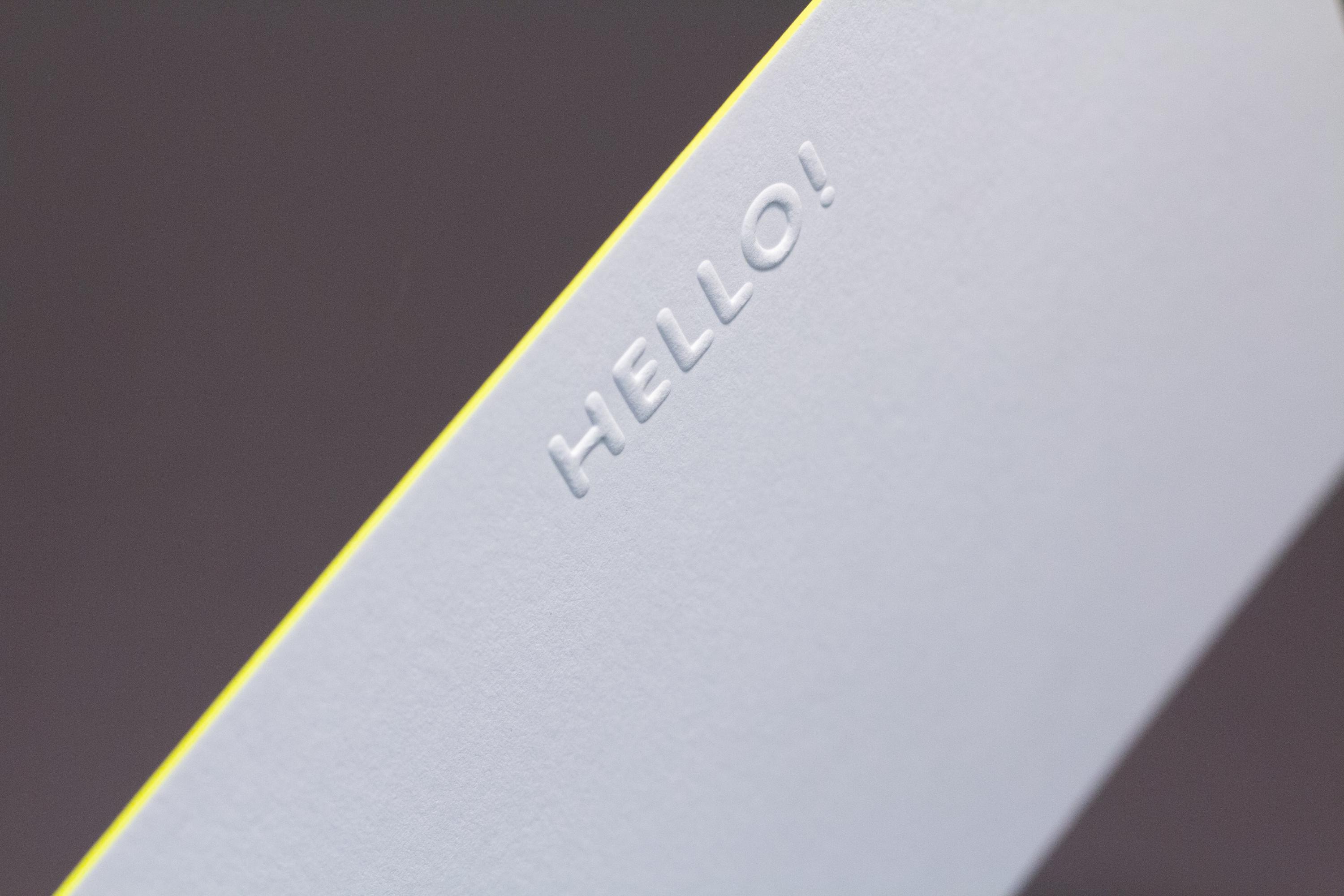 Edge Painted Embossed Hello! Note Cards - Set of 10 - Etsy
